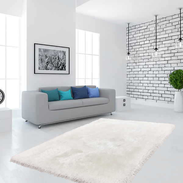 Hochflorteppich Cosy 310 - Webstoff - Weiß - 150 x 80 cm