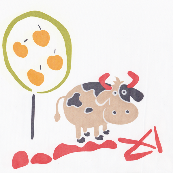 Schlaufenschal Emma - Webstoff - Weiß / Mehrfarbig