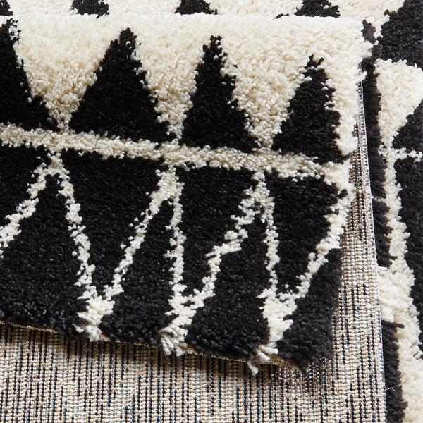 Hochflorteppich Inspire - Kunstfaser - Schwarz - 80 x 150 cm