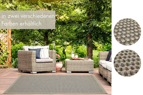 In-/Outdoorteppich Savannah I - Polypropylen - wendbar - Hellbraun - 80 x 150 cm