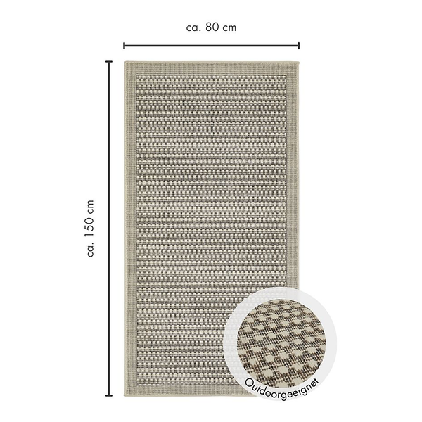 In-/Outdoorteppich Savannah I - Polypropylen - wendbar - Hellbraun - 80 x 150 cm