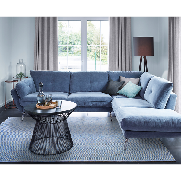 Wollteppich Wohnidee Liv - Baumwolle - Hellblau - 120 x 170 cm