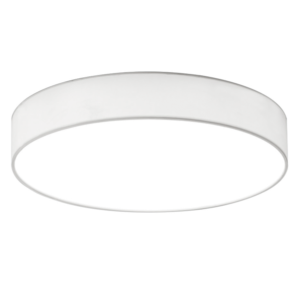 LED-Deckenleuchte Lugano I - Mischgewebe / Nickel - 1-flammig - Weiß - Durchmesser: 40 cm