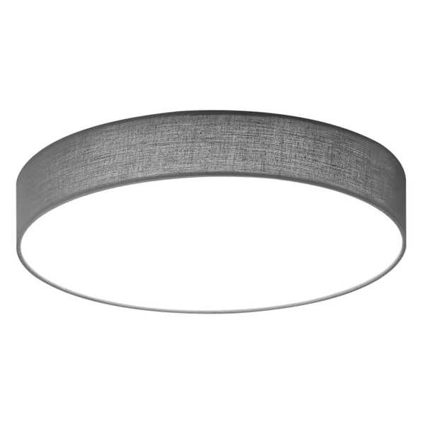 LED-Deckenleuchte Lugano I - Mischgewebe / Nickel - 1-flammig - Grau - Durchmesser: 40 cm
