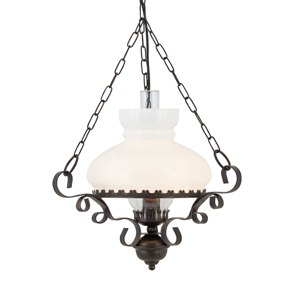 Pendelleuchte Hurricane - Milchglas / Stahl - 1-flammig