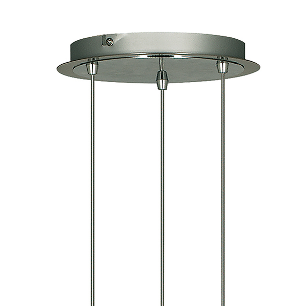 Pendelleuchte Duo II - Klarglas / Stahl - 3-flammig