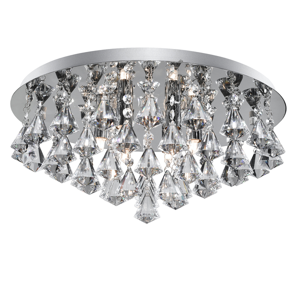 Deckenleuchte Hanna II - Kristallglas / Stahl - 6-flammig