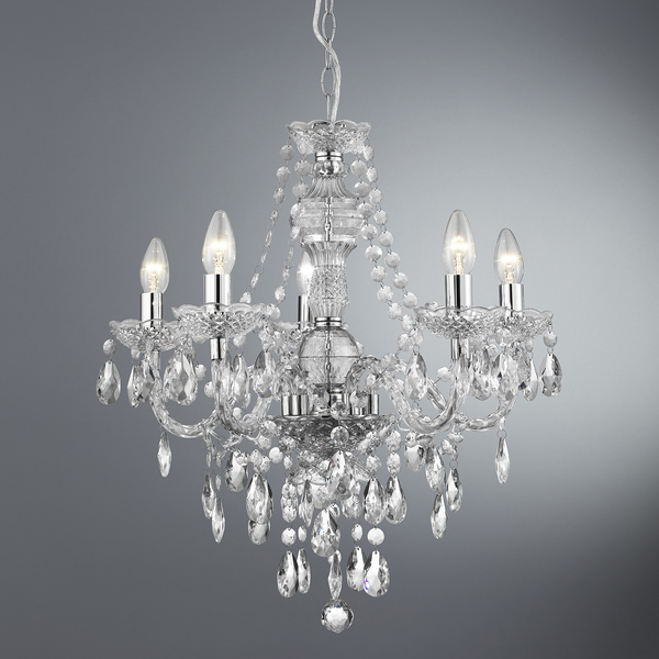 Kronleuchter Marie Therese II - Acryl / Stahl - 5-flammig