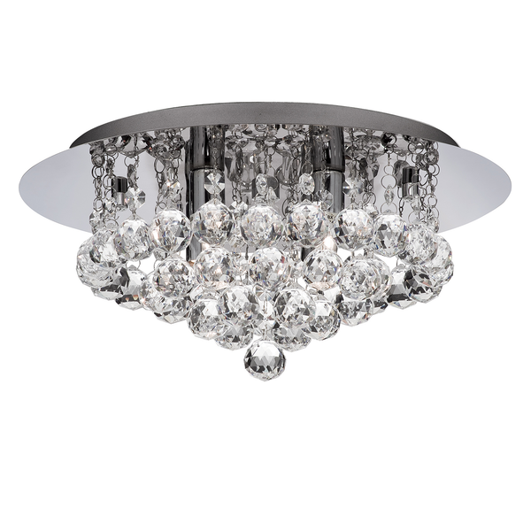 LED-Badleuchte Bathroom - Kristallglas / Stahl - 4-flammig