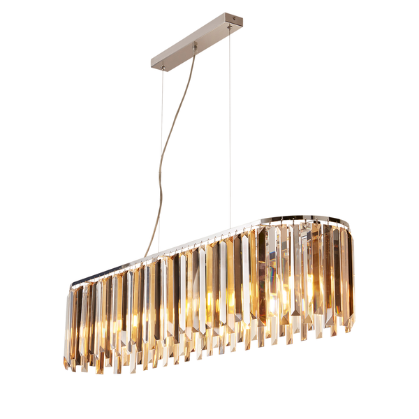 Pendelleuchte Clarissa - Glas / Stahl - 8-flammig
