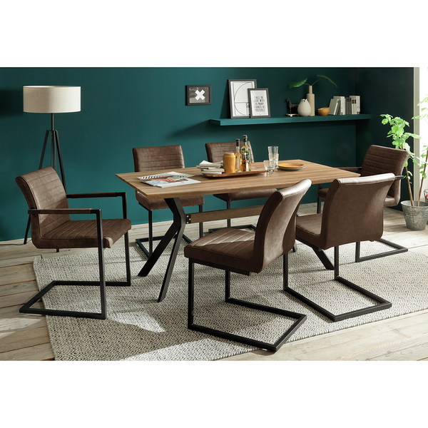 Freischwinger Finga I (2er-Set) - Vintage Kunstleder Kasai: Braun - Schwarz