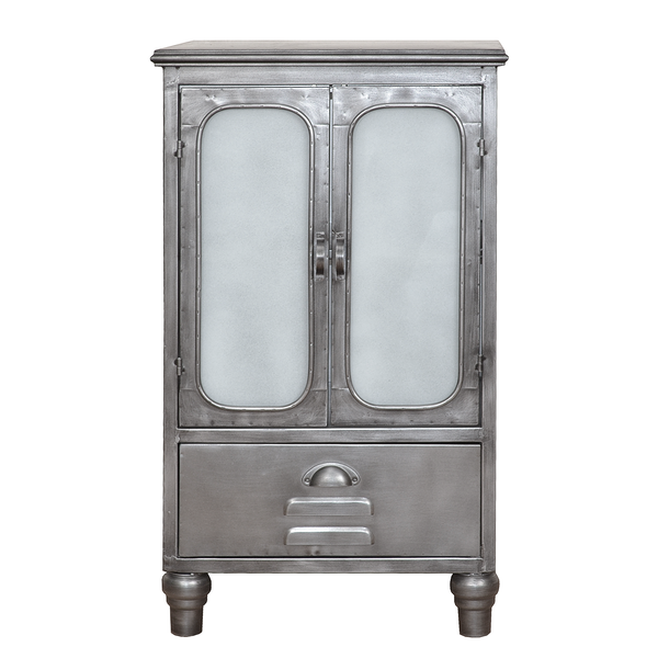 Schrank Yass - Metall - Antik Silber