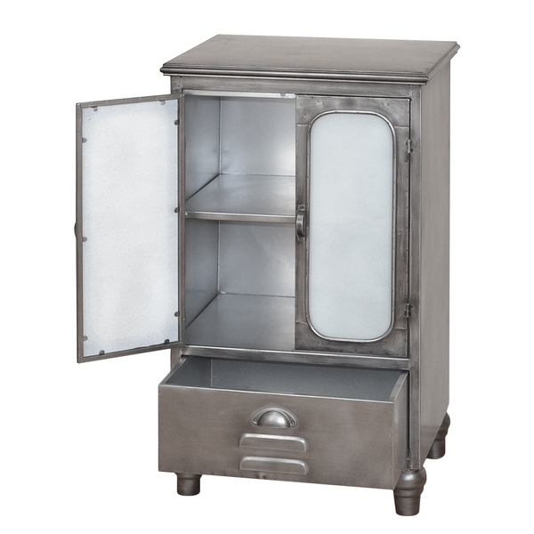 Schrank Yass - Metall - Antik Silber