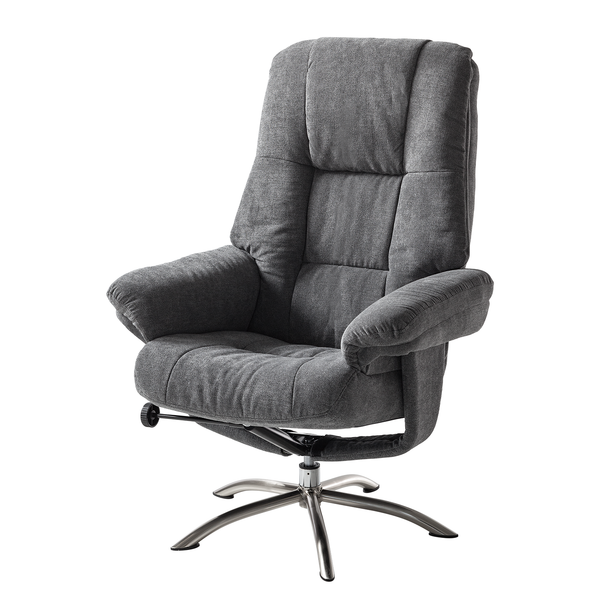Relaxsessel La Para mit Hocker - Microfaser - Grau
