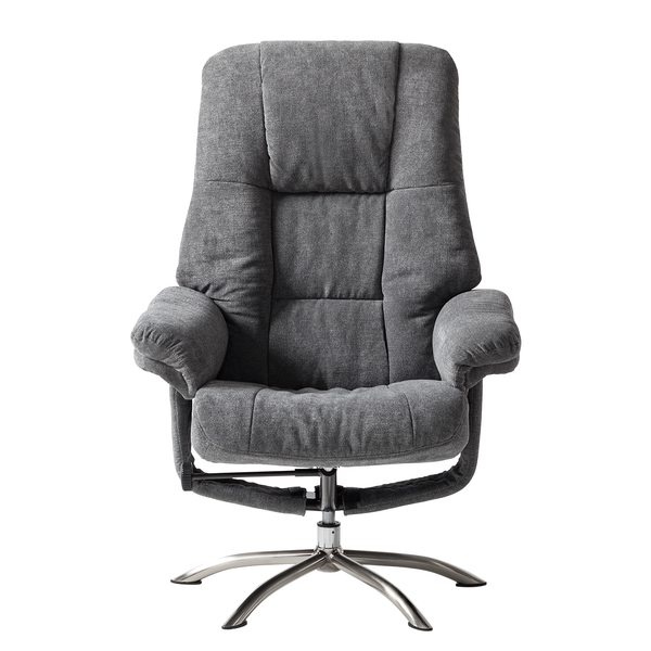 Relaxsessel La Para mit Hocker - Microfaser - Grau