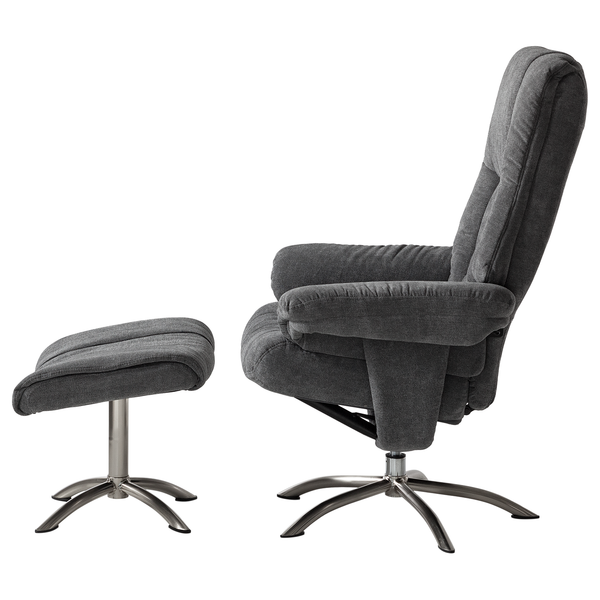 Relaxsessel La Para mit Hocker - Microfaser - Grau