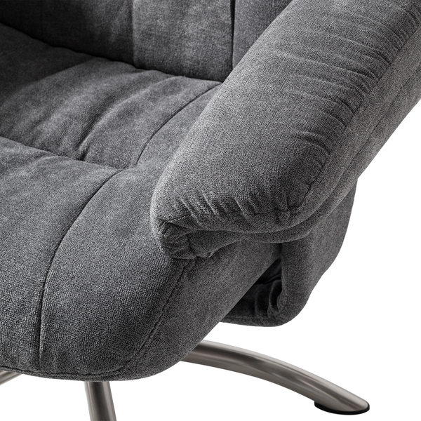Relaxsessel La Para mit Hocker - Microfaser - Grau
