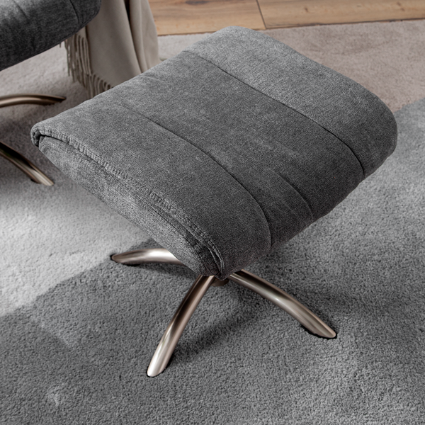 Relaxsessel La Para mit Hocker - Microfaser - Grau