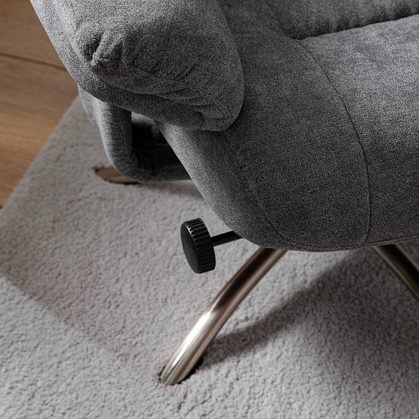 Relaxsessel La Para mit Hocker - Microfaser - Grau