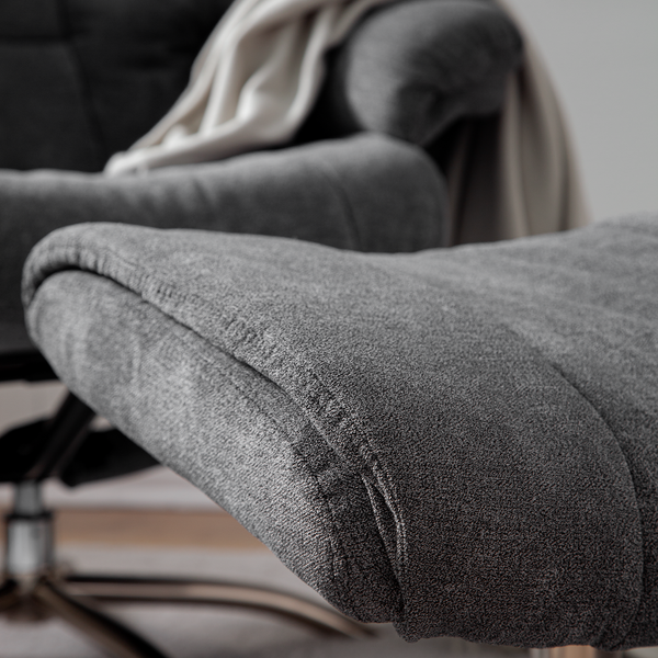 Relaxsessel La Para mit Hocker - Microfaser - Grau