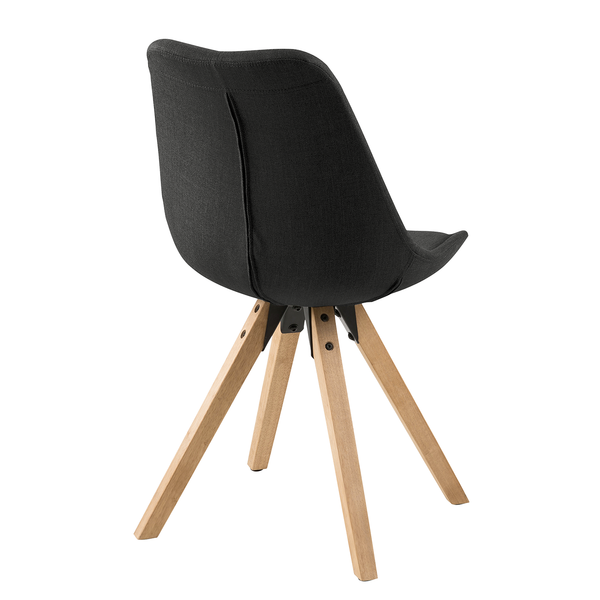 Polsterstuhl ALEDAS - Webstoff Cors: Anthrazit - Braun - 2er Set