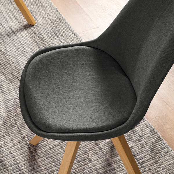 Polsterstuhl ALEDAS - Webstoff Cors: Anthrazit - Braun - 2er Set