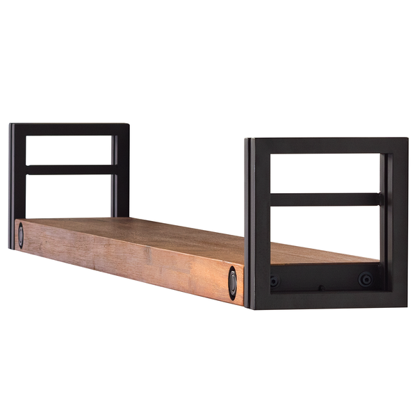 Wandboard MANCHESTER mit Seitenleisten - Akazie massiv / Metall - Akazie / Anthrazit - Breite: 150 cm