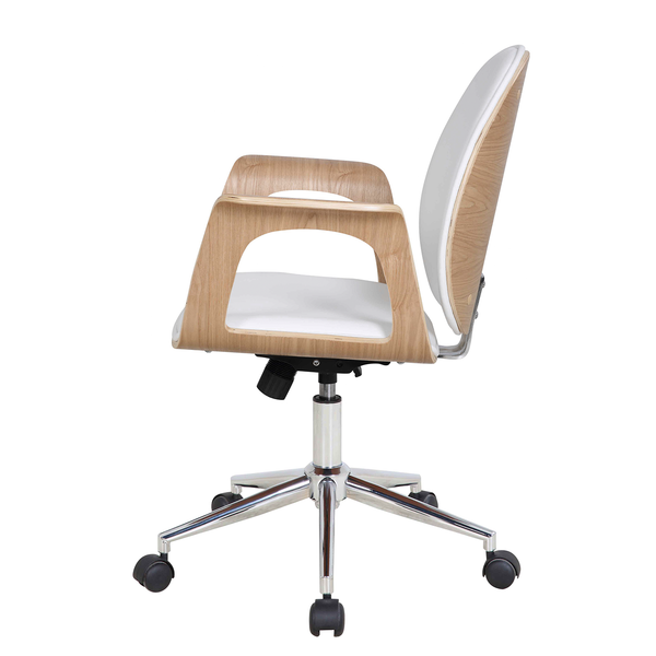 Bürodrehstuhl Kinnula - Kunstleder - Esche / Weiß