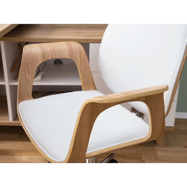 Bürodrehstuhl Kinnula - Kunstleder - Esche / Weiß