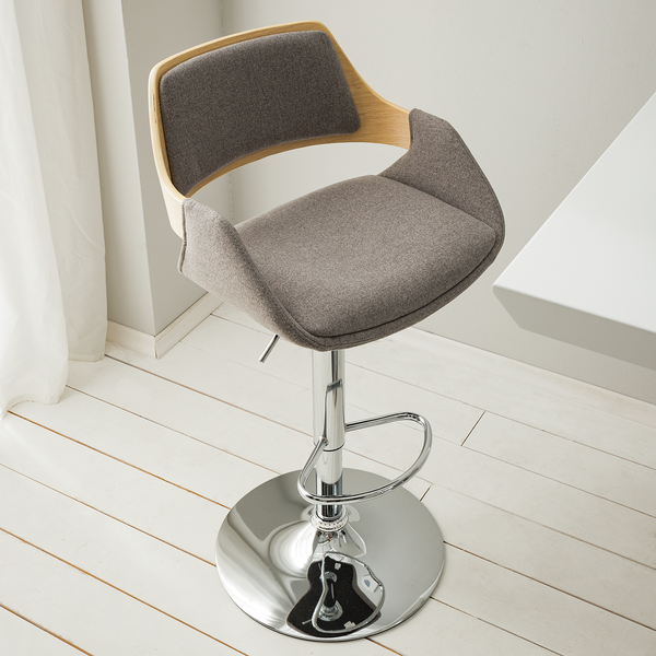 Barstuhl Bedsted - Webstoff / Metall - Anthrazit