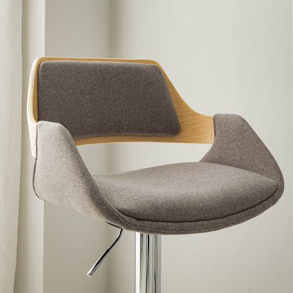 Barstuhl Bedsted - Webstoff / Metall - Anthrazit