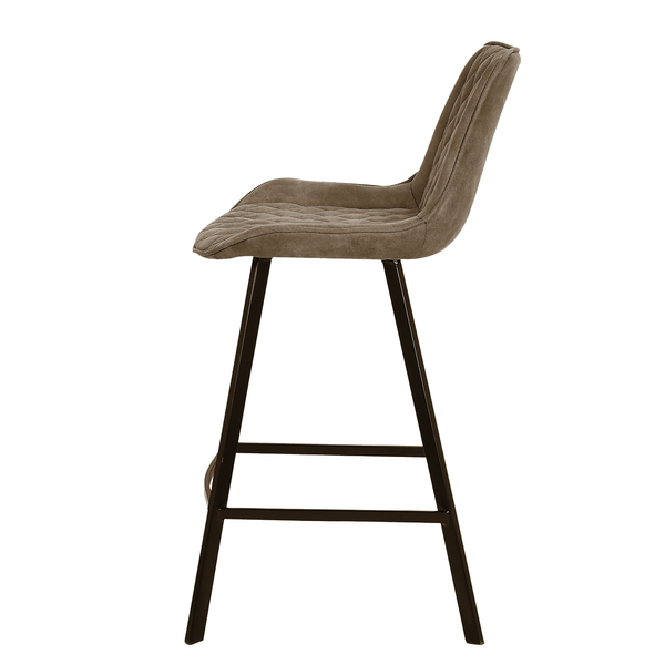 Barstuhl Epra (2er Set) - Microfaser / Metall - Vintage Schlamm