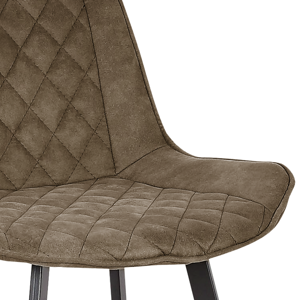 Barstuhl Epra (2er Set) - Microfaser / Metall - Vintage Schlamm