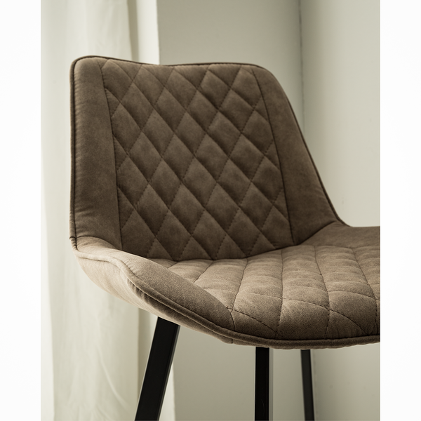 Barstuhl Epra (2er Set) - Microfaser / Metall - Vintage Schlamm