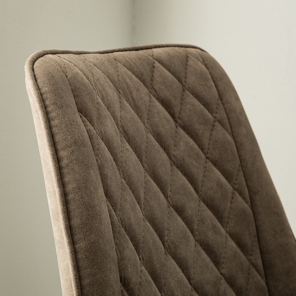 Barstuhl Epra (2er Set) - Microfaser / Metall - Vintage Schlamm