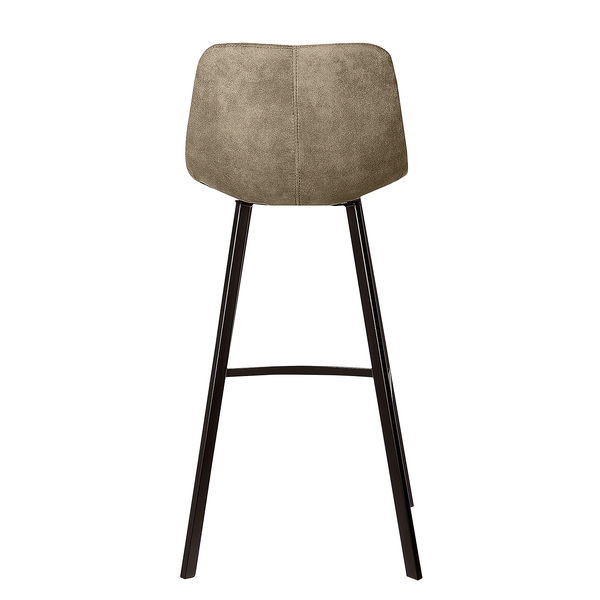 Barstuhl Luhi (2er-Set) - Microfaser / Stahl - Beige / Grau