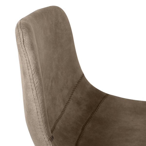 Barstuhl Luhi (2er-Set) - Microfaser / Stahl - Beige / Grau