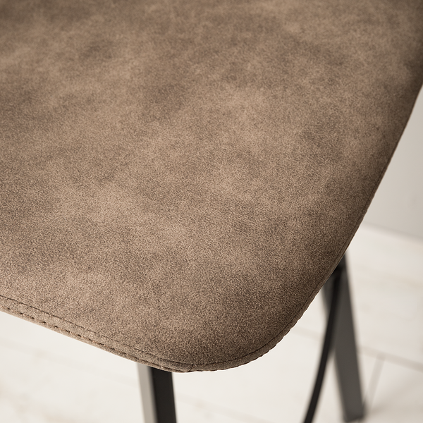 Barstuhl Luhi (2er-Set) - Microfaser / Stahl - Beige / Grau