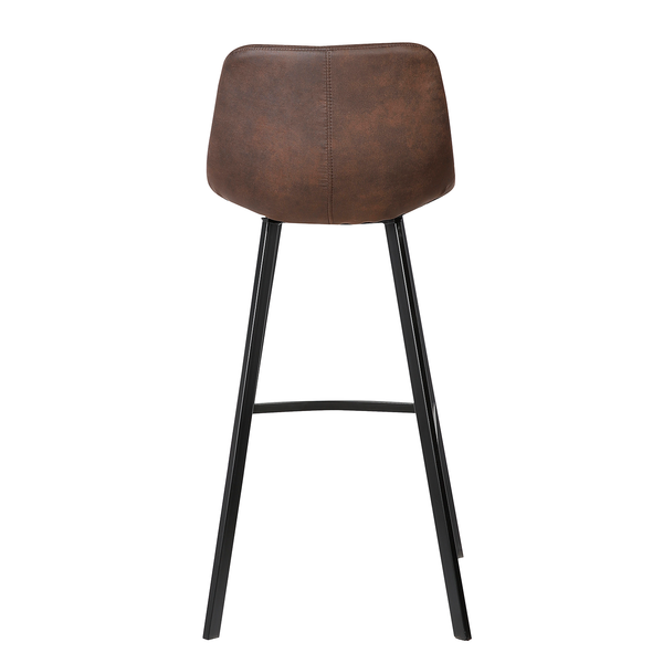 Barstuhl Luhi (2er-Set) - Microfaser / Stahl - Espresso