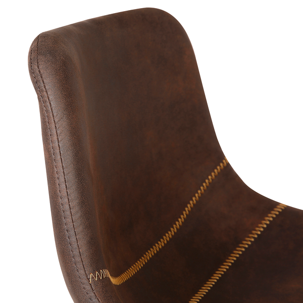 Barstuhl Luhi (2er-Set) - Microfaser / Stahl - Espresso