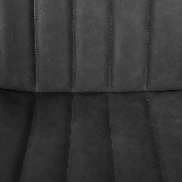 Polsterstuhl Vinni - Kunstleder / Metall - Dunkelgrau / Schwarz - Dunkelgrau - 2er Set