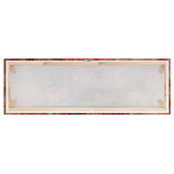 Bild Schriftmuster - Leinwand /  Massivholz Fichte - Mehrfarbig - 90 x 30 cm