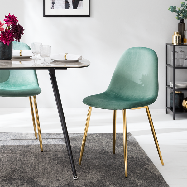 Esszimmerstuhl Yoyce II - Samt Tiru: Mint - 2er Set
