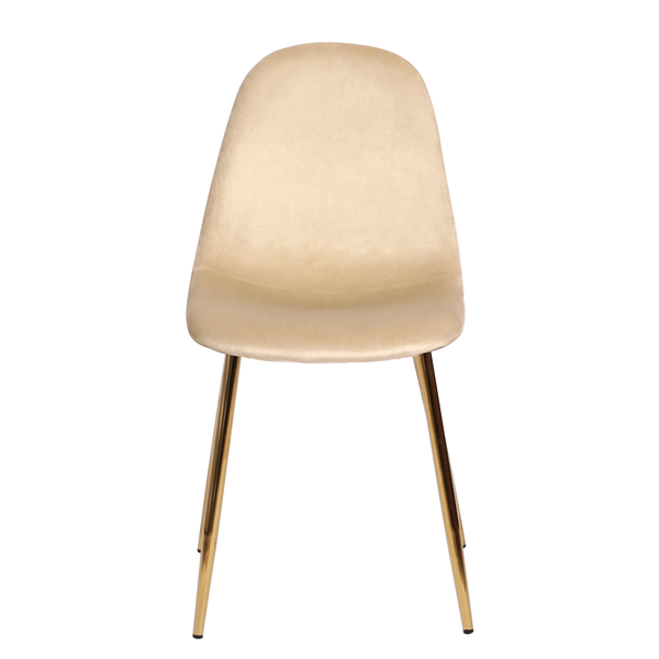 Esszimmerstuhl Yoyce II - Samt Tiru: Beige - 2er Set