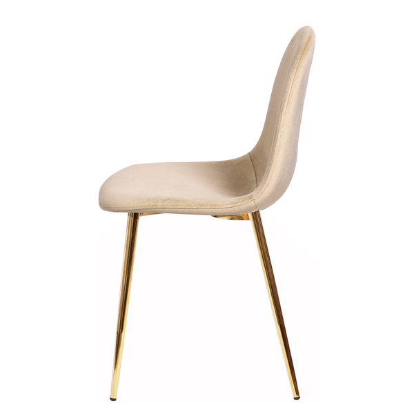 Esszimmerstuhl Yoyce II - Samt Tiru: Beige - 2er Set