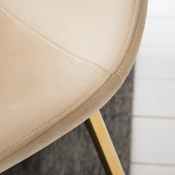 Esszimmerstuhl Yoyce II - Samt Tiru: Beige - 2er Set