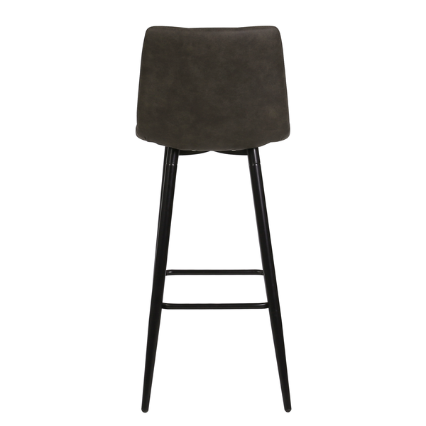 Barstuhl Donnell (2er-Set) - Microfaser / Stahl - Schwarz - Anthrazit