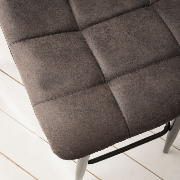 Barstuhl Donnell (2er-Set) - Microfaser / Stahl - Schwarz - Anthrazit