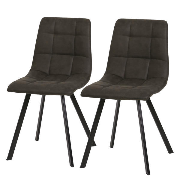 Polsterstuhl Donnell - Anthrazit - 2er Set