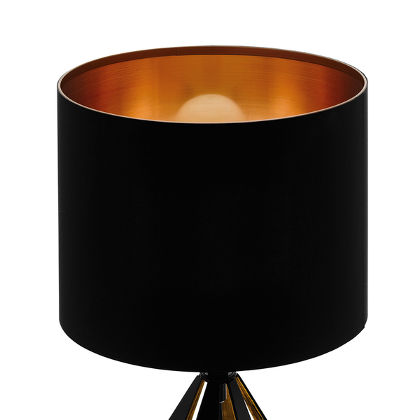 Tischleuchte Carlton II - Schwarz - Höhe: 51 cm